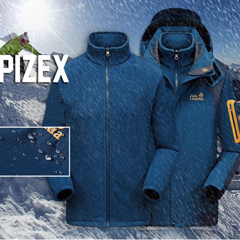 Men Women Winter 3in1 M-6XL Outdoor Jackets Waterproof Camp Hike Trekking Climb Ski Fish Fleece Hood Euro Oversize Coat 201127