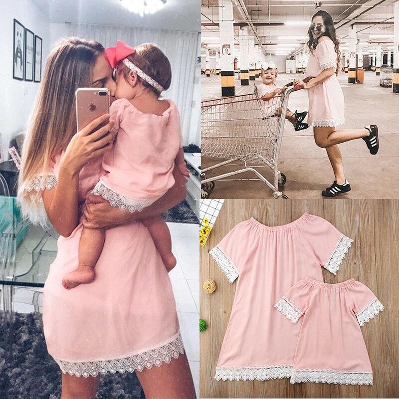 Fashion Family Matching Dress Mother And Daughter Girl Lace Pink A-Line Dress Top Summer Clothes1, As pic
Fashion Family Matching Dress Mother And Daughter Girl Lace Pink A-Line Dress Top Summer Clothes1, As pic