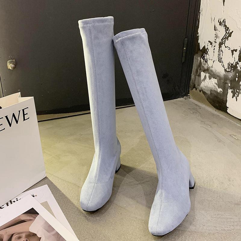 Winter 2020 New Women Stretch Fabric Long Sock Boots Flock 5cm Block High Heels Knee High Boots Low Heels Thigh Shoes, Black-non fur
Winter 2020 New Women Stretch Fabric Long Sock Boots Flock 5cm Block High Heels Knee High Boots Low Heels Thigh Shoes, Black-non fur