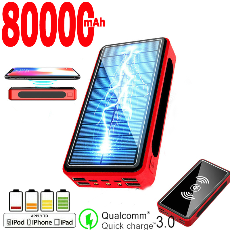 Solar Power Bank 80000mah 4usb Led Portable Wireless Charging Power Pack Can Charge the External Battery of iPhone Xiaomi Free Shipping
Solar Power Bank 80000mah 4usb Led Portable Wireless Charging Power Pack Can Charge the External Battery of iPhone Xiaomi Free Shipping