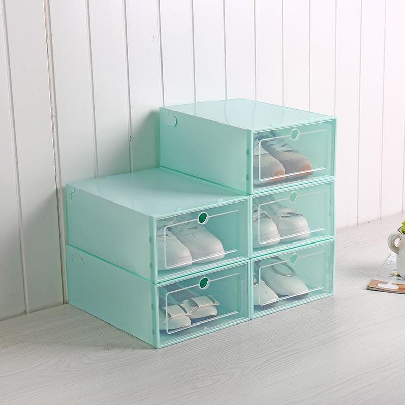 6PCS/Set Thickened flip shoes transparent Drawer Case Plastic Shoe Boxes Stackable Box storage box shoe storage organizer