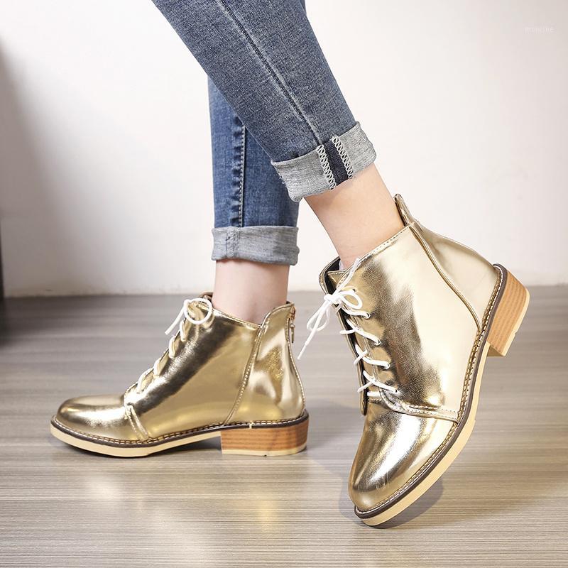 New Ankle Boots For Woman 2020 Autumn Spring Fashion Black Gold Silver Boots Women Casual Low Heels Lace-up Short Shoes Ladies1 
New Ankle Boots For Woman 2020 Autumn Spring Fashion Black Gold Silver Boots Women Casual Low Heels Lace-up Short Shoes Ladies1
