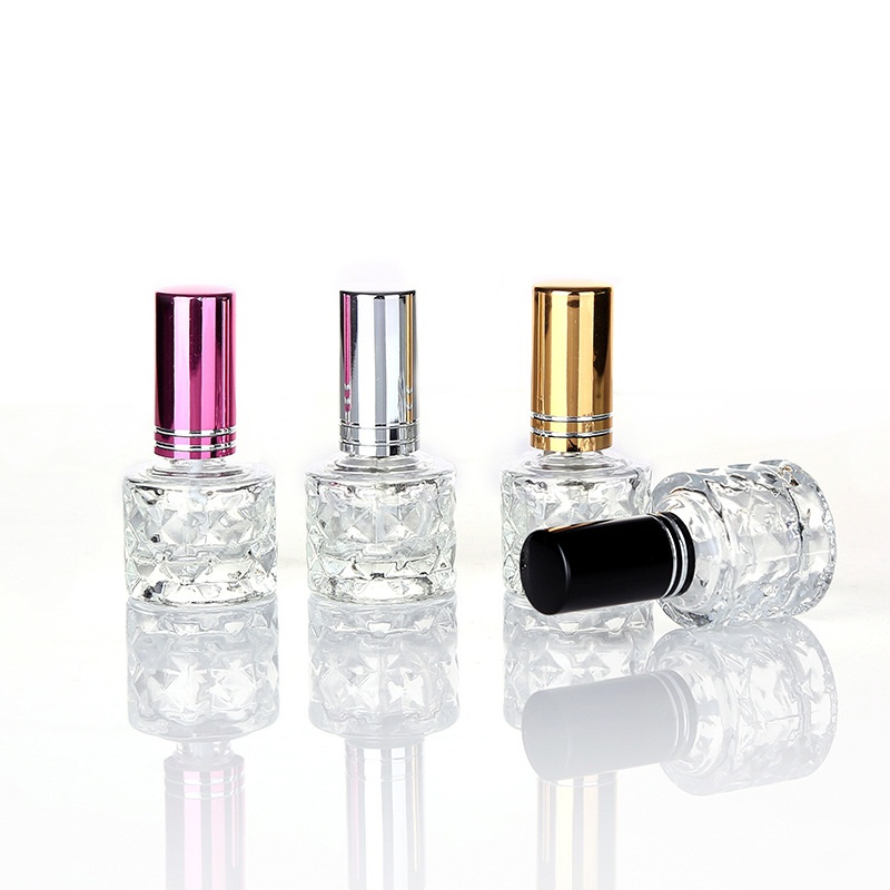 8ml Mini Crystal Glass Essential Oil Perfume Bottle nail polish empty bottles Spray Atomizer Portable Travel Cosmetic Container