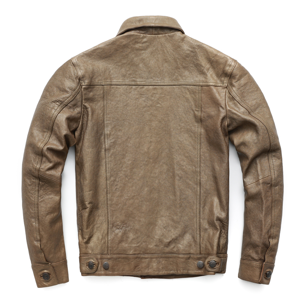 SALE CLEARANCE Men Leather Jacket Hard Heavy Skin Genuine Leather Jacket Men Coat Autumn Clearance M163 201127
