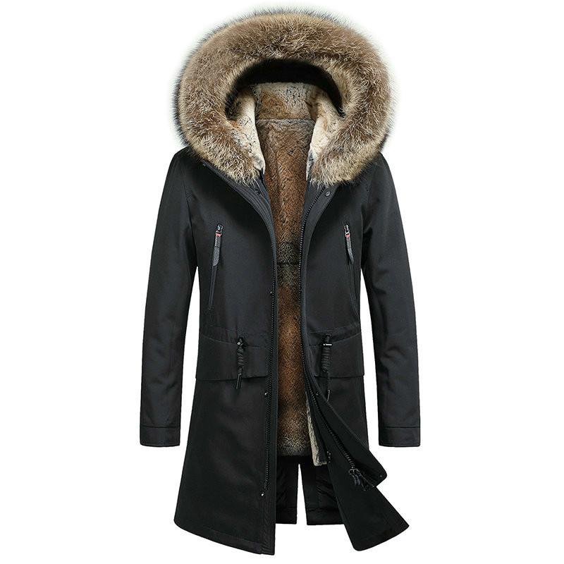 Real Fur Coat Men Natural Fur Liner Raccoon Collar Hooded Parka Warm Parka Plus Size Winter Coat SP18D9636E YY702, Black
Real Fur Coat Men Natural Fur Liner Raccoon Collar Hooded Parka Warm Parka Plus Size Winter Coat SP18D9636E YY702, Black