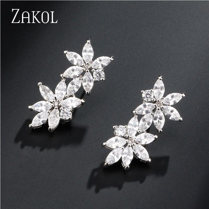ZAKOL New High Quality Cute/Romantic Flowers Cubic Zirconia Dangle Earrings Gift for Women Luxury Bridal Wedding Jewelry
ZAKOL New High Quality Cute/Romantic Flowers Cubic Zirconia Dangle Earrings Gift for Women Luxury Bridal Wedding Jewelry