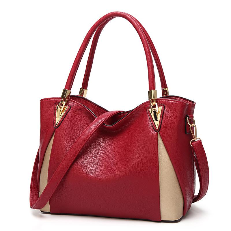 New women's color contrast Messenger Bag Fashion Handbag large capacity shoulder bag, Black
New women's color contrast Messenger Bag Fashion Handbag large capacity shoulder bag, Black