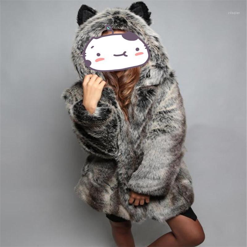 Faux fur Overcoat Coat Jackets European and American Fur Collar Ladies Hooded Cartoon Ear Coat Fashion Warm Autumn Jacket1, Gray
Faux fur Overcoat Coat Jackets European and American Fur Collar Ladies Hooded Cartoon Ear Coat Fashion Warm Autumn Jacket1, Gray