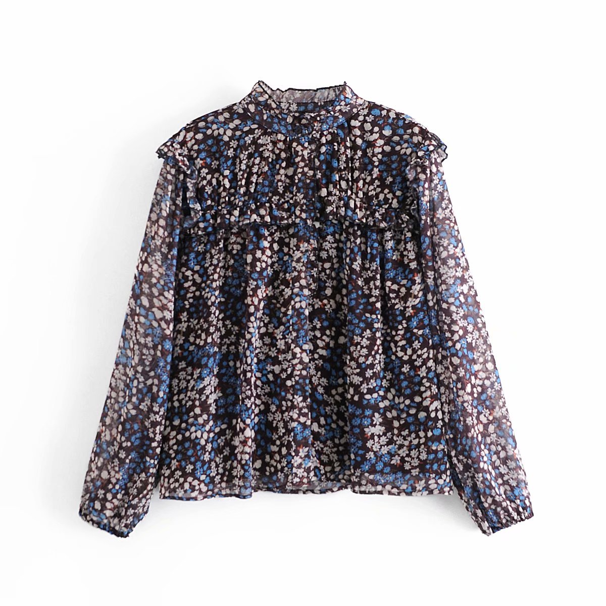 2021 New Vintage Women Floral Print Shirts Fashion Ladies Chiffon Tops Elegant Female Chic O-neck Ruffles Blouses Streetwear Girl E7m4, Blue
2021 New Vintage Women Floral Print Shirts Fashion Ladies Chiffon Tops Elegant Female Chic O-neck Ruffles Blouses Streetwear Girl E7m4, Blue
