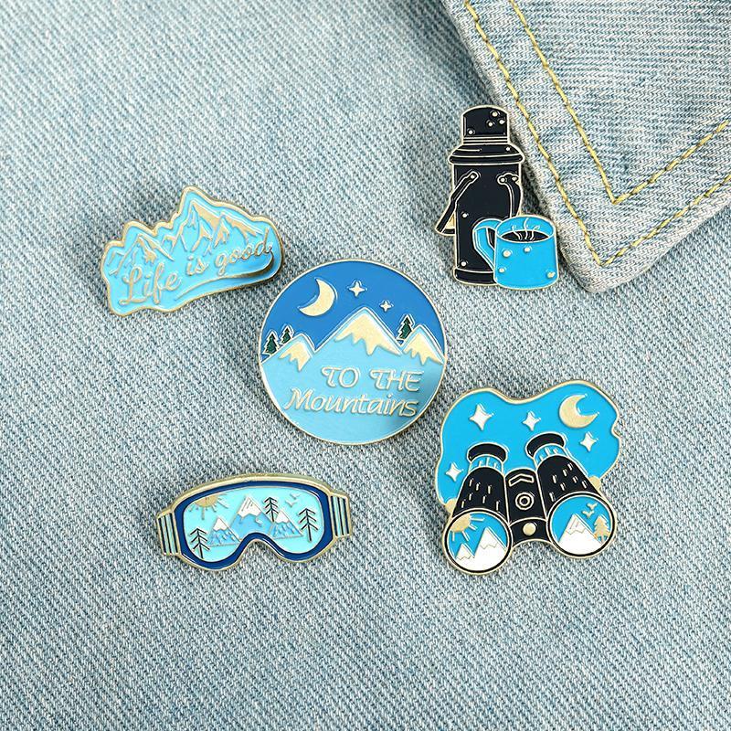 Travel Life Enamel Pin Outdoors Adventure Night Brooches Bag Lapel Pin Badges Mountaineering Telescope Jewelry Gift Friends1
Travel Life Enamel Pin Outdoors Adventure Night Brooches Bag Lapel Pin Badges Mountaineering Telescope Jewelry Gift Friends1