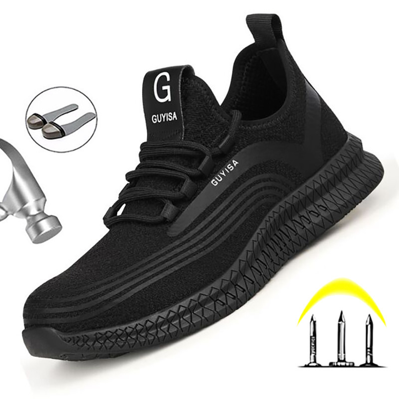 Work Safety Boots Mens Sneakers Breathable Safety Shoes Work Boots Men Puncture-Proof Indestructible Shoes With Steel Toe Shoes LJ200918