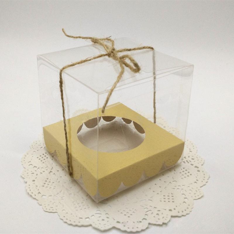 

25Pcs/50pcs/Lot PVC Gift Box Clear Cake Box Wedding Favors Gift Wrapping Wedding Party Candy Cupcake Valentines Day