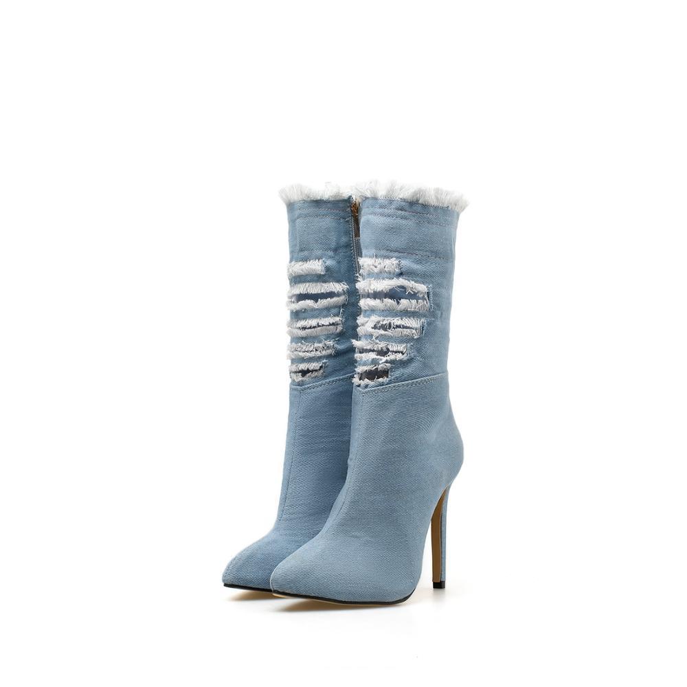 2020 Will Blue Denim See Half Tips Toe Shoe From Thick Leather Boots High Tornozzle Short Shoes Ojo1, The picture
2020 Will Blue Denim See Half Tips Toe Shoe From Thick Leather Boots High Tornozzle Short Shoes Ojo1, The picture