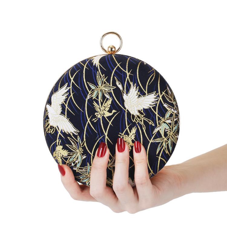 PURFAY 2020 round shaped Flannelette Embroidery evening clutch banquet bags chain clutch purse for ladies, Blue
PURFAY 2020 round shaped Flannelette Embroidery evening clutch banquet bags chain clutch purse for ladies, Blue