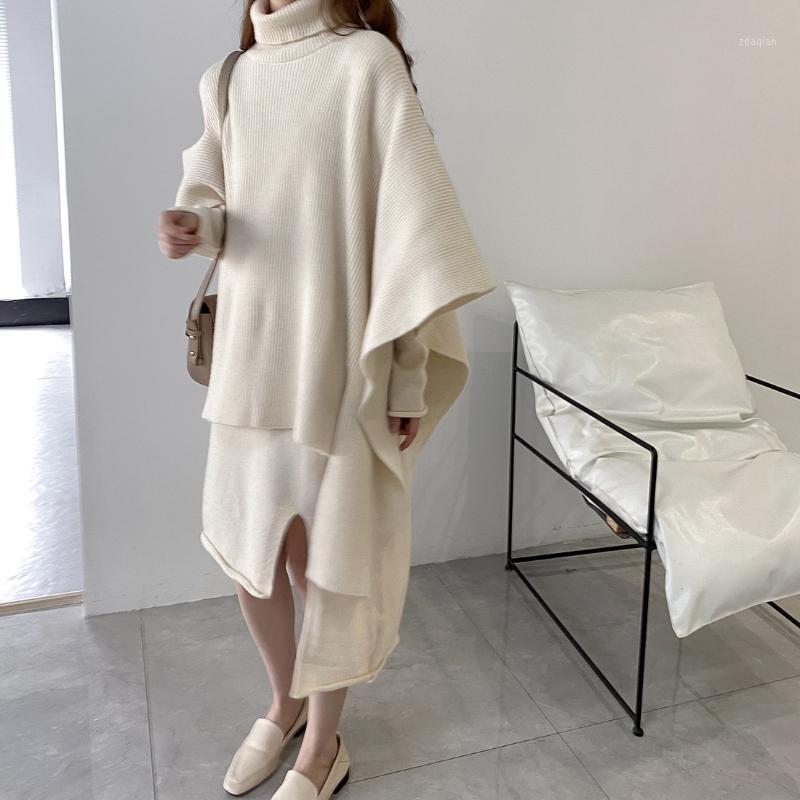 Women's 2 Piece Knitted Long Sleeve Turtleneck Cloak Sweaters and Midi Dress Two Pieces Suits1, Blue
Women's 2 Piece Knitted Long Sleeve Turtleneck Cloak Sweaters and Midi Dress Two Pieces Suits1, Blue