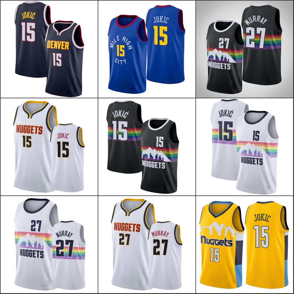 Denver Nuggets Nikola Jokic Jamal Murray NBA 2020 Men Basketball Jersey, Black
