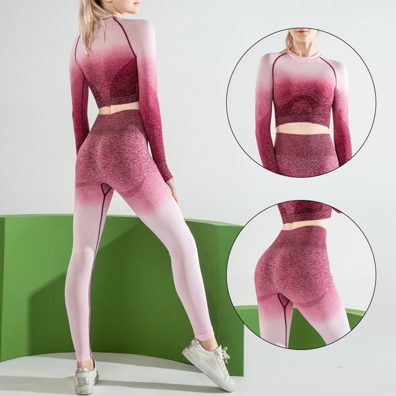 Seamless Yoga Suit Women Gradient Top Hip High Waist Elastic Tight Pants Quick Drying Set Sports Workout Clothes For Gym Fitness1, Orange
Seamless Yoga Suit Women Gradient Top Hip High Waist Elastic Tight Pants Quick Drying Set Sports Workout Clothes For Gym Fitness1, Orange