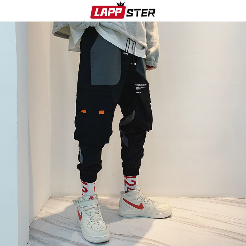 LAPPSTER Hip Hop Joggers Pants Men Mens Japanese Streetwear Harem Pants Male Black Casual Sweaptpants Fashion Trousers 201110