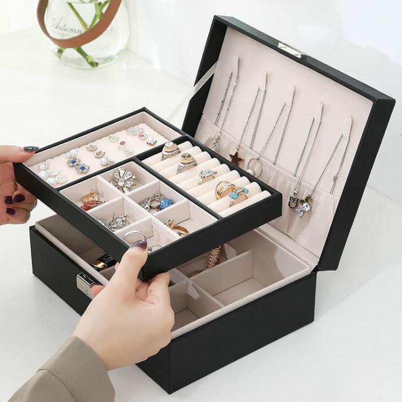 Safety lock gift storage manager travel portable display tray large capacity jewelry box 2-layer PU leather durable CY516241
Safety lock gift storage manager travel portable display tray large capacity jewelry box 2-layer PU leather durable CY516241