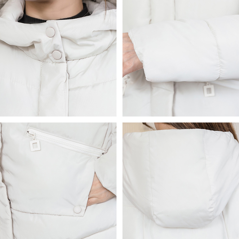 Women's Winter Jacket Hooded Solid Long Parkas Female Winter Loose Thick Cotton Padded Zipper Casual Outwear Woman Coat 201126
