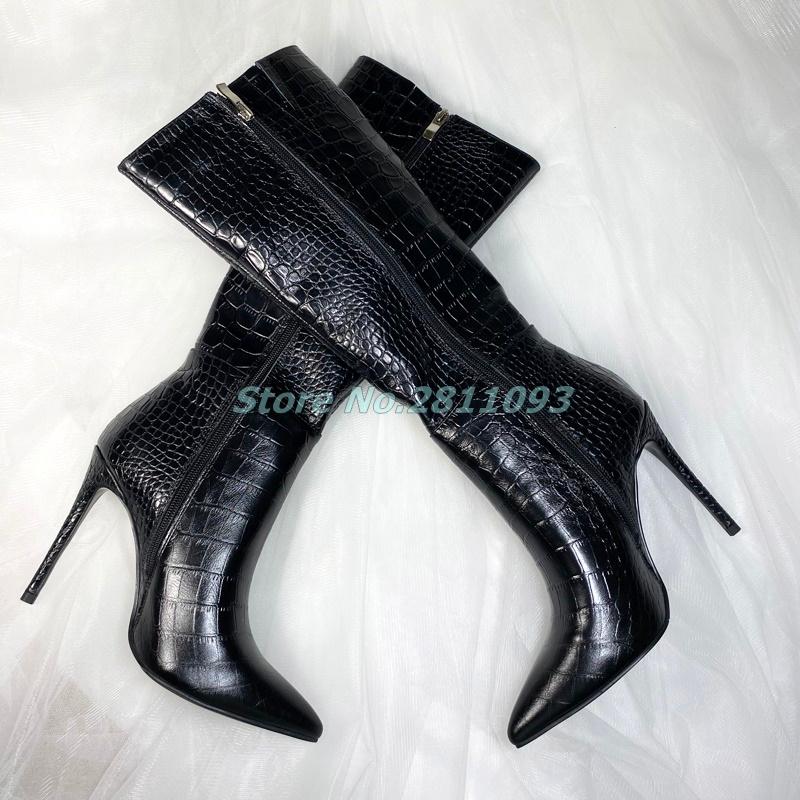 Top Quality Cow Leather Stone Pattern Boots Knee High Side Zipper Stiletto Thin Heel Dress Women Shoes Genuine Leather, Black
Top Quality Cow Leather Stone Pattern Boots Knee High Side Zipper Stiletto Thin Heel Dress Women Shoes Genuine Leather, Black