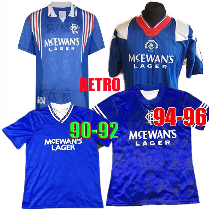 Retro Glasgow Rangers soccer jerseys 1987 1990 1992 1994 1995 1996 1997 1999 2000 blue Vintage kits GASCOIGNE Classic football shirts, Black
Retro Glasgow Rangers soccer jerseys 1987 1990 1992 1994 1995 1996 1997 1999 2000 blue Vintage kits GASCOIGNE Classic football shirts, Black