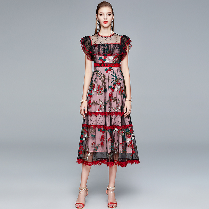 2021 New High Quality Runway Designer Butterfly Embroidery Es Summer Elegant Ruffles Flare Sleeve Crochet Lace a Line Midi 3ijj, Red
2021 New High Quality Runway Designer Butterfly Embroidery Es Summer Elegant Ruffles Flare Sleeve Crochet Lace a Line Midi 3ijj, Red