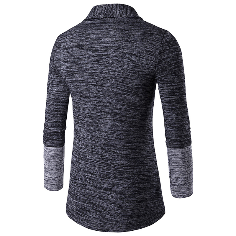 Shawl Collar Cardigan Men Pull Homme Fashion Autumn Slim Fit Long Mens Cardigans Casual Hit Color Knitted Cardigan Sweater 201022