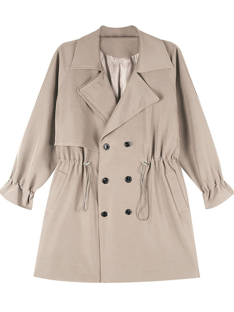 Trench coat women's long section small Korean version loose loose net red suit collar waist casual retro LJ201128