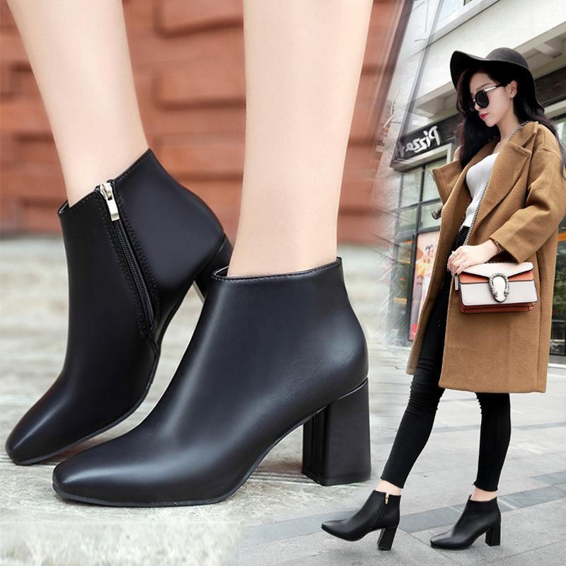 New 2020 Winter Boots Women Shoes Woman Black Leather Square Toe Zipper Women Boots High Heels Ladies Ankle Botas Mujer1
New 2020 Winter Boots Women Shoes Woman Black Leather Square Toe Zipper Women Boots High Heels Ladies Ankle Botas Mujer1