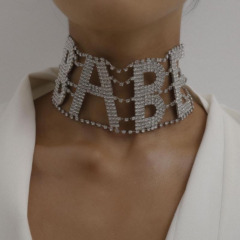 Exaggeration BABE Letter Shiny Rhinestone Choker Necklace for Women Crystal Big Collar Necklace Hip hop Jewelry Gift
Exaggeration BABE Letter Shiny Rhinestone Choker Necklace for Women Crystal Big Collar Necklace Hip hop Jewelry Gift