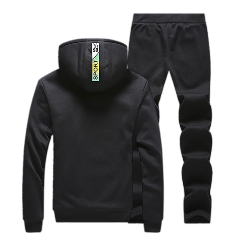 Men Tracksuit Sporting Sets Winter Warm Casual Fleece JacketPants Suit Thicken Male 2 Piece Men's Track Suit Sportswear Coat 201210