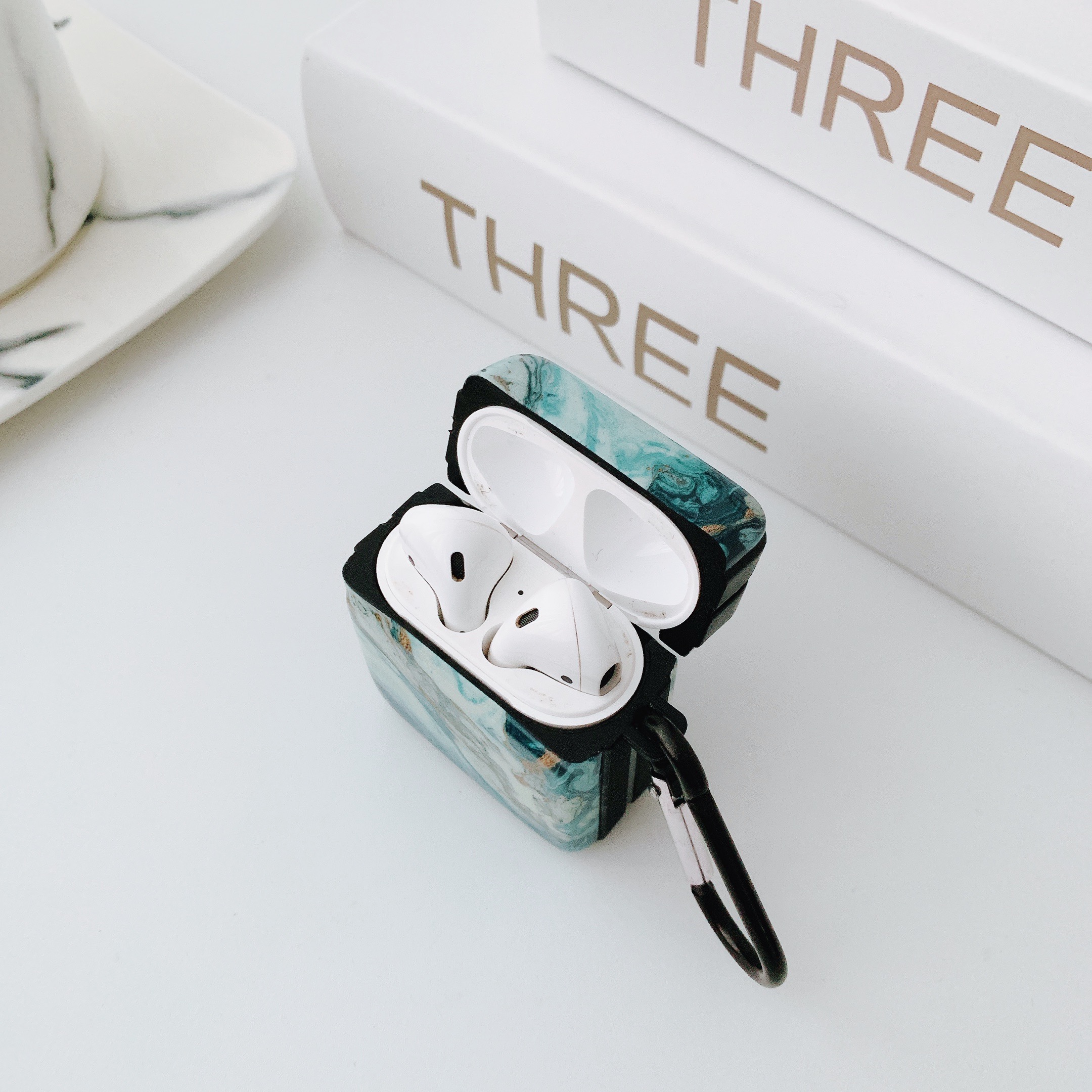AntiKnock Suitcase Gold Marble Soft Protective Case Headphone Accessories For Airpods Pro Airpods1 2 Bluetooth Wireless Headphone5