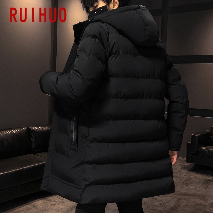 RUIHUO Long Winter Jacket Men Parkas Winter Coat Men Jacket Hip Hop Casual Men Winter Jacket Coat Hooded Warm M-4XL 201214
