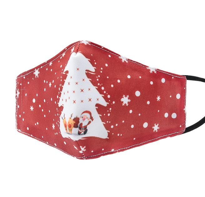 Designer Masks 20pcs/lot Christmas 3D Printing Santa Printed Cotton Fashion Mask Year Decoration