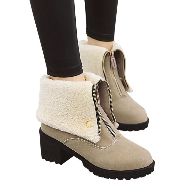 Fashion Boots Women Winter Pure Colors Round Toe Zipper Boots Square Heels Vintage Women Warm Female Snow Bota Feminina, Beige
Fashion Boots Women Winter Pure Colors Round Toe Zipper Boots Square Heels Vintage Women Warm Female Snow Bota Feminina, Beige