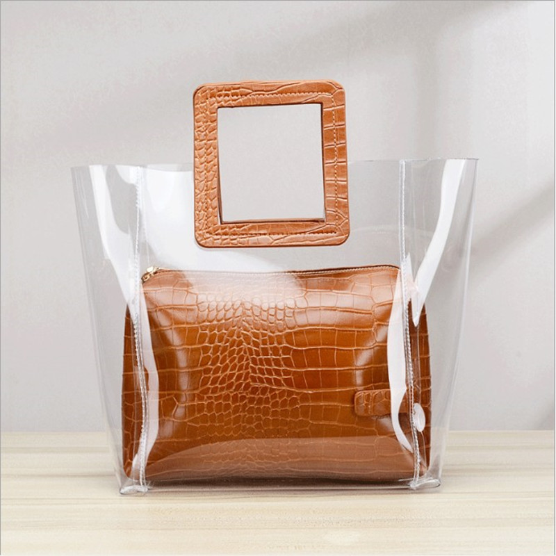 handbag composite messenger purse new bag high quality fashion two in one Transparent lady