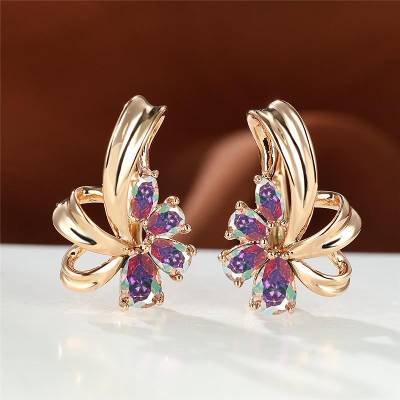 Hoop & Huggie Mystic Rainbow Crystal Flower Earrings Female Multicolor Zircon Vintage Rose Gold Color Wedding For Women, Golden;silver
Hoop & Huggie Mystic Rainbow Crystal Flower Earrings Female Multicolor Zircon Vintage Rose Gold Color Wedding For Women, Golden;silver