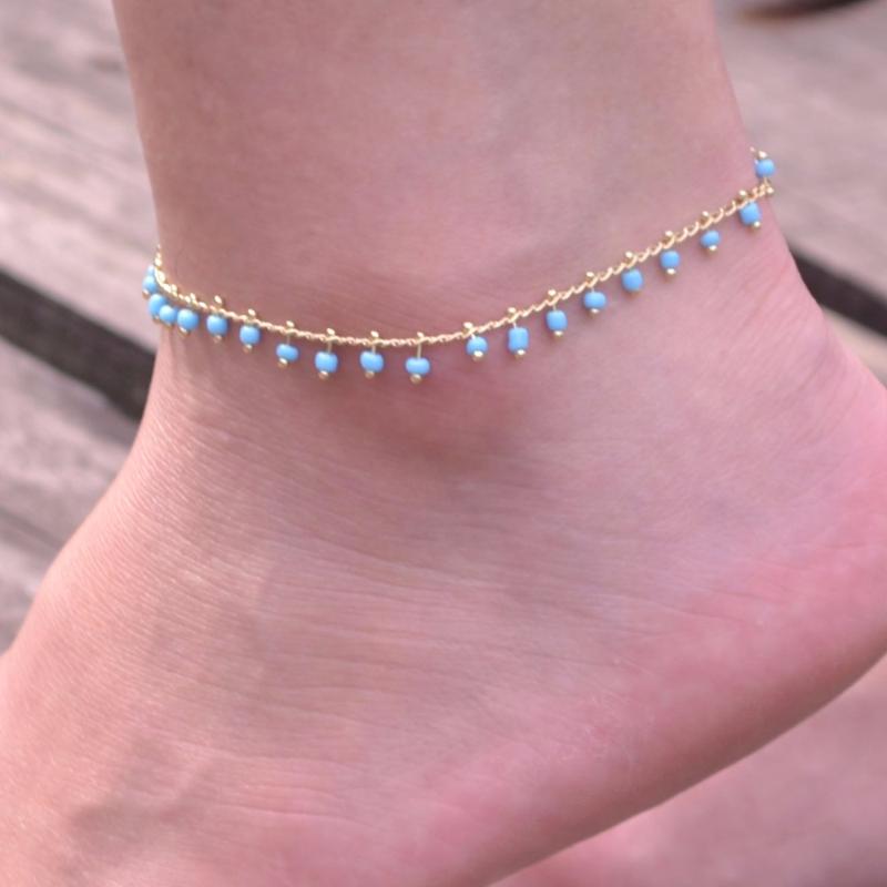 Newest fashion blue black beaded ankle bracelet bohemian foot bracelet beach gold chain bead charm anklet
Newest fashion blue black beaded ankle bracelet bohemian foot bracelet beach gold chain bead charm anklet