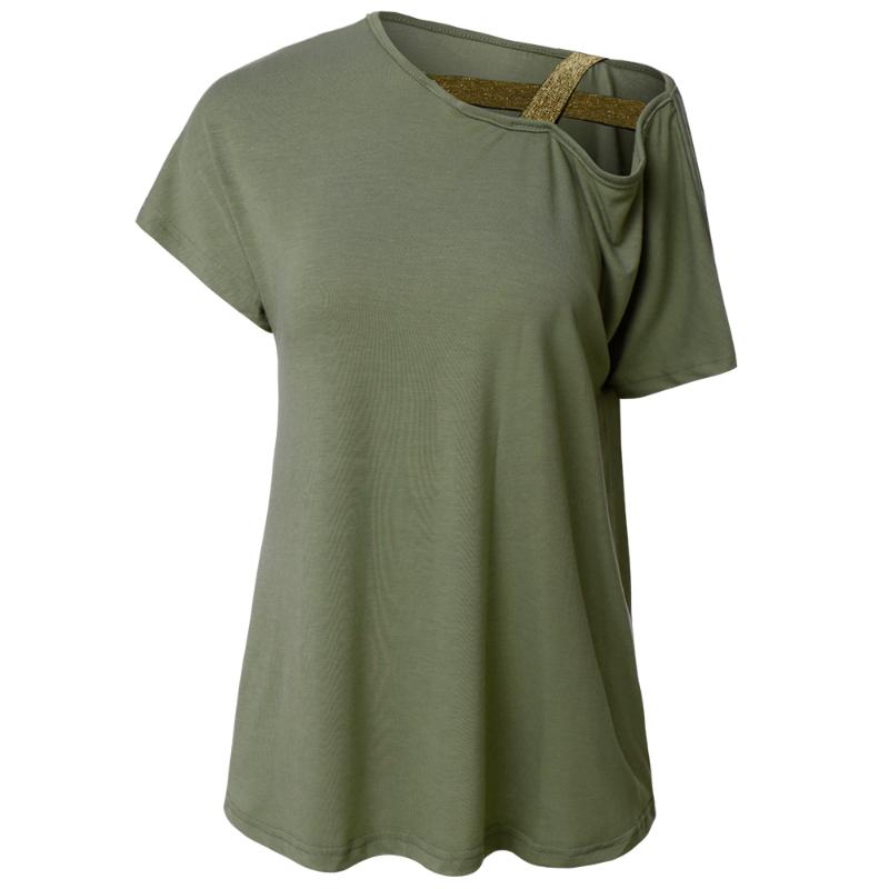 Summer Sexy One Shoulder Shirts Plus Size Tops Green Short Sleeve Blouses New Cross Skew Collar Casual Tees Casual Camisas Mujer
Summer Sexy One Shoulder Shirts Plus Size Tops Green Short Sleeve Blouses New Cross Skew Collar Casual Tees Casual Camisas Mujer
