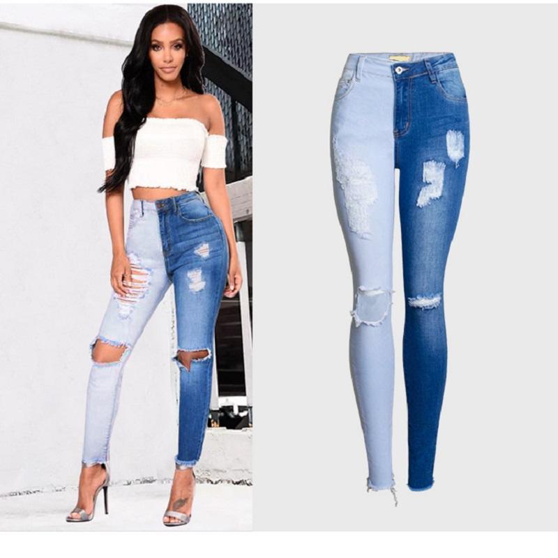 Streetwear Distressed Jeans Ripped Blue Patchwork High Waisted Skinny Slim Femme Stretch Denim Pants Plus Size Womens Clothing
Streetwear Distressed Jeans Ripped Blue Patchwork High Waisted Skinny Slim Femme Stretch Denim Pants Plus Size Womens Clothing