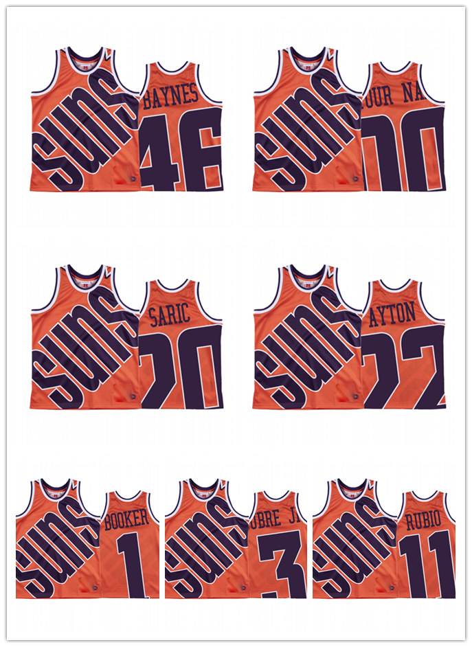 Phoenix Suns MEN Devin Booker Ricky Rubio Deandre Ayton Hardwood Classics Orange Big Face basketball Jersey, Black
Phoenix Suns MEN Devin Booker Ricky Rubio Deandre Ayton Hardwood Classics Orange Big Face basketball Jersey, Black