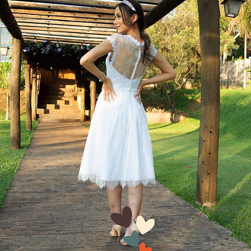2021 Jewel Neck Full Lace Plus Size Bridal Gowns Vestidos De Novia Vintage Teal Length Western Country Wedding Dresses