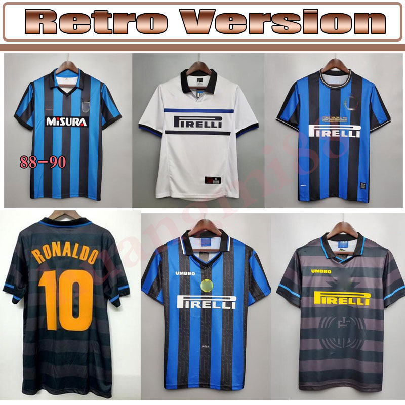 Retro Milan home Soccer Jerseys Ronaldo Milito Baggio Crespo Vieri Sneijder Zanetti Vieira Batistuta Vintage Away Kit Classic Shirt, 1998
Retro Milan home Soccer Jerseys Ronaldo Milito Baggio Crespo Vieri Sneijder Zanetti Vieira Batistuta Vintage Away Kit Classic Shirt, 1998