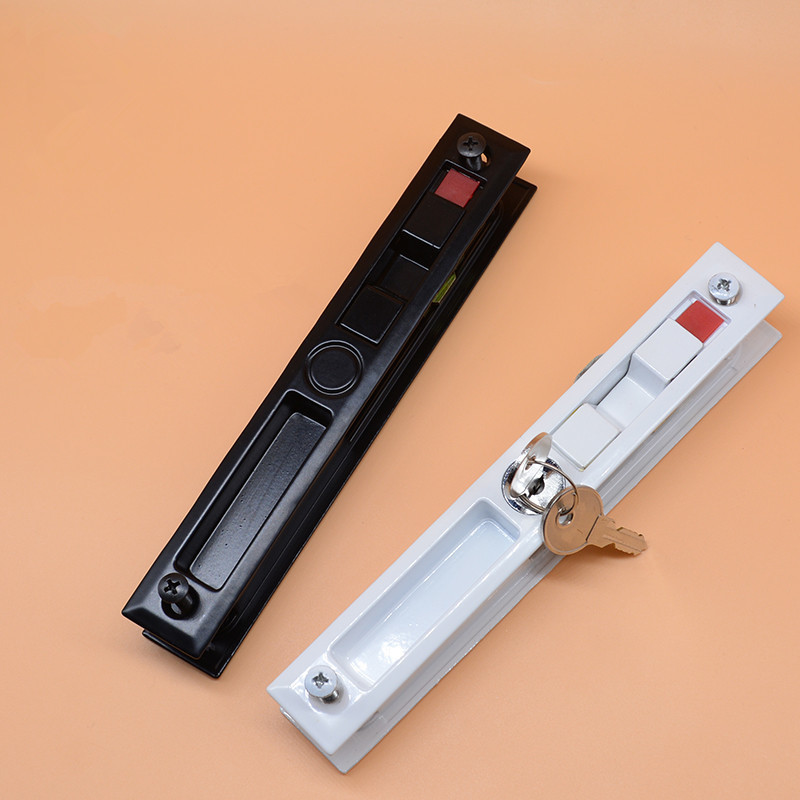 Glass Sliding Door Locks Aluminum Alloy Invisible Lock Patio Kitchen Living Room Bathroom Double Hook Lock Furniture Hardware 201013