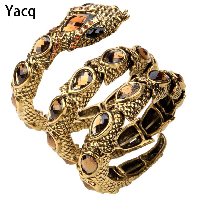 YACQ Stretch Snake Bracelet Armlet Upper Arm Cuff Women Punk Rock Crystal Bangle Jewelry Gold Silver Color Dropshipping A32
YACQ Stretch Snake Bracelet Armlet Upper Arm Cuff Women Punk Rock Crystal Bangle Jewelry Gold Silver Color Dropshipping A32