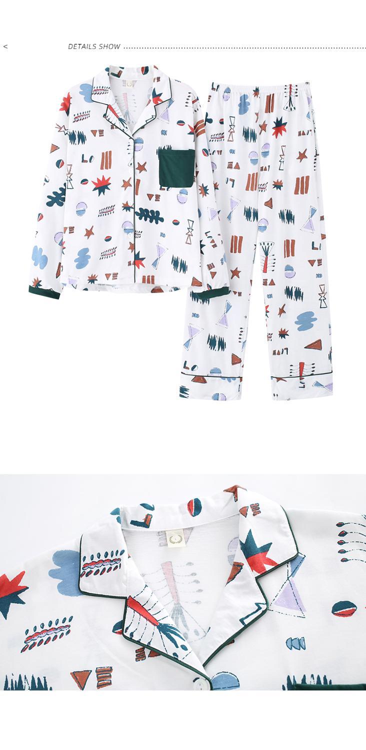BZEL Leisure Cotton Sleepwear Pyjamas Women Clothing Long Sleeve Tops Set Ladies Pijama Sets Night Suit Home Wear Big Size 210203