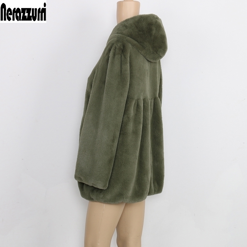 Nerazzurri Fall pleated furry faux fur coat women with hood high waist black red pink plus size warm fluffy jacket 5xl 6xl 7xl 201124, Capulet olive
Nerazzurri Fall pleated furry faux fur coat women with hood high waist black red pink plus size warm fluffy jacket 5xl 6xl 7xl 201124, Capulet olive