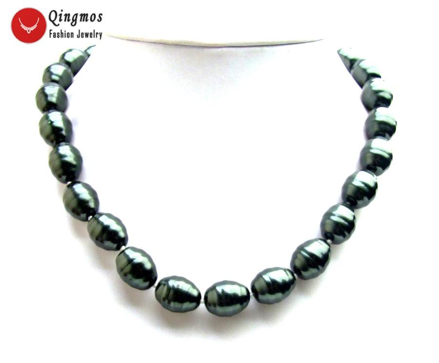 Qingmos Sea Shell Black Pearl Necklace for Women with Oval 13*16mm Sea Shell Pearl Necklaces 17" Chokers Fine Jewelry nec6589
Qingmos Sea Shell Black Pearl Necklace for Women with Oval 13*16mm Sea Shell Pearl Necklaces 17" Chokers Fine Jewelry nec6589