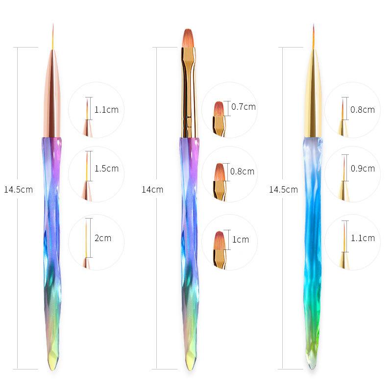 3 Pcs Nail Art Line Painting Pen Crystal Rod 3D Tips DIY Acrylic UV Gel Polish Brush Drawing Flower Grid French Design
3 Pcs Nail Art Line Painting Pen Crystal Rod 3D Tips DIY Acrylic UV Gel Polish Brush Drawing Flower Grid French Design